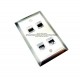 Placa Tapa 4 Jack RJ45 Cat6 crimpado, en Acero Inoxidable Grado Alimenticio